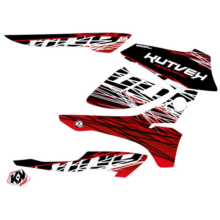 Kit Déco Quad Eraser Honda Rancher 420 Rouge Blanc (2016-2023)