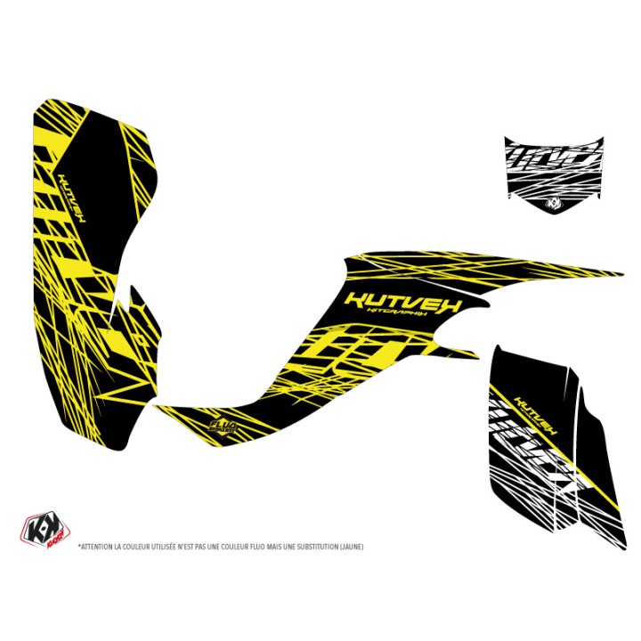 Kit Déco Quad Eraser Fluo Kawasaki 400 KFX Jaune (2004-2006)