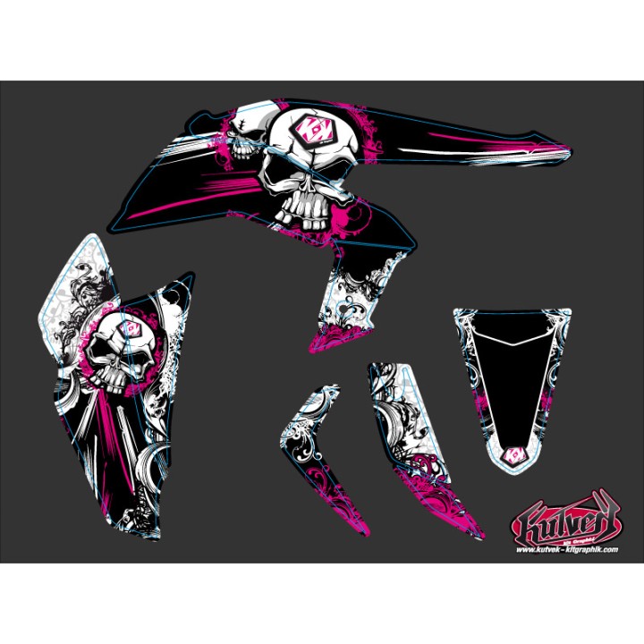 Kit Déco Quad Trash Kawasaki 450 KFX Noir Rose (2007-2017)