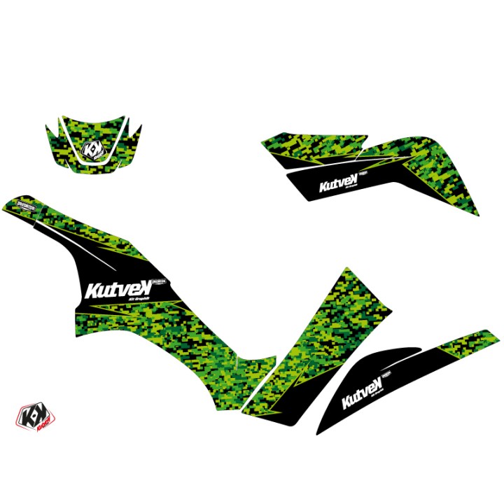 Kit Déco Quad Predator Kawasaki 650 KVF Noir Vert (2007-2011)