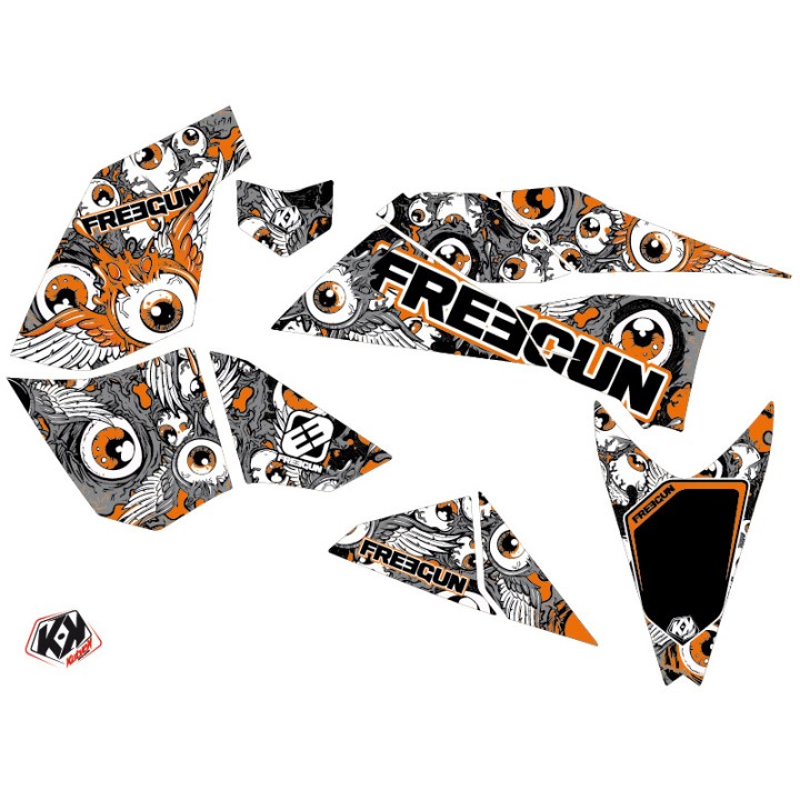 Kit Déco Quad Freegun Eyed KTM 450-525 SX Gris Orange (2009-2013)