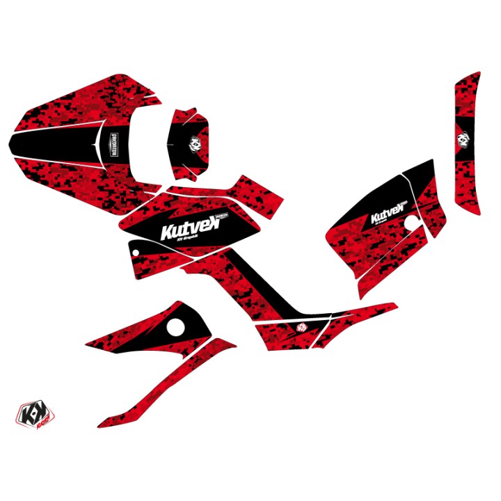 Kit Déco Quad Predator Kymco 250 MXU Rouge Noir (2004-2012)