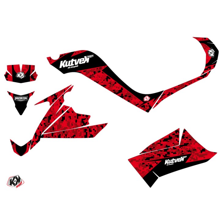Kit Déco Quad Predator Kymco 50 MAXXER Rouge Noir (2015-2018)