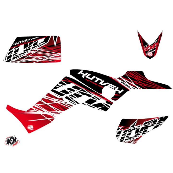 Kit Déco Quad Eraser Kymco 300 MAXXER Rouge Blanc (2009-2019)