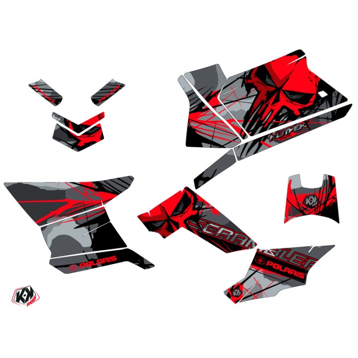 Kit Déco Quad Evil Polaris Scrambler 850-1000 XP Gris Rouge (2015-201