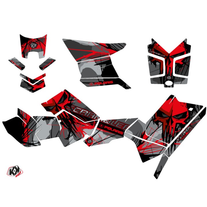 Kit Déco Quad Evil Polaris Scrambler 850-1000 XP Gris Rouge FULL (201