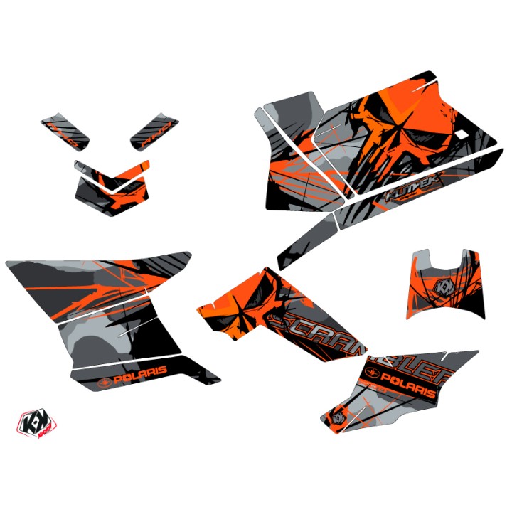 Kit Déco Quad Evil Polaris Scrambler 850-1000 XP Gris Orange (2015-20