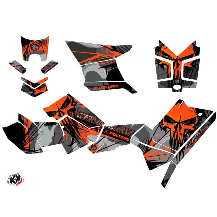 Kit Déco Quad Evil Polaris Scrambler 850-1000 XP Gris Orange FULL (20