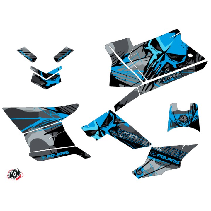 Kit Déco Quad Evil Polaris Scrambler 850-1000 XP Gris Bleu (2015-2019