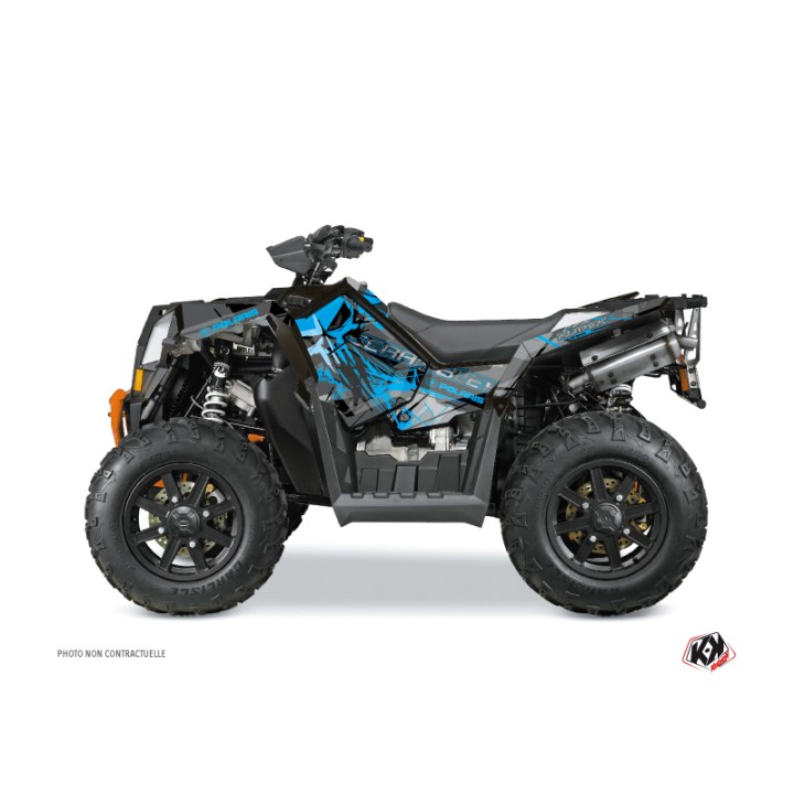 Kit Déco Quad Evil Polaris Scrambler 850-1000 XP Gris Bleu FULL (2015