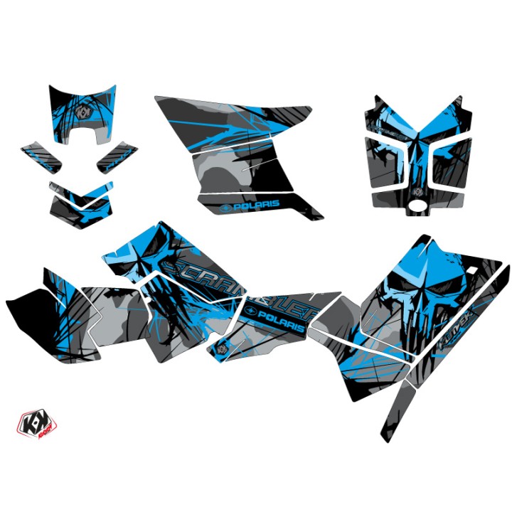 Kit Déco Quad Evil Polaris Scrambler 850-1000 XP Gris Bleu FULL (2015