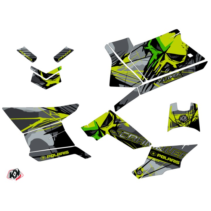 Kit Déco Quad Evil Polaris Scrambler 850-1000 XP Gris Vert (2015-2019