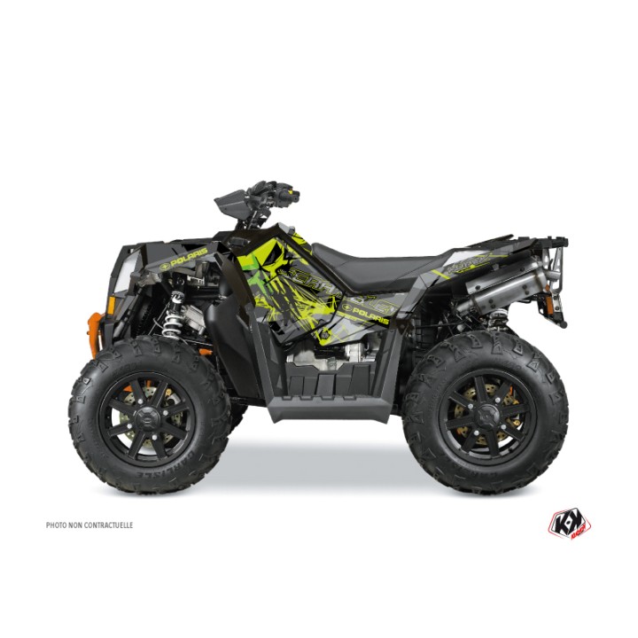 Kit Déco Quad Evil Polaris Scrambler 850-1000 XP Gris Vert FULL (2015