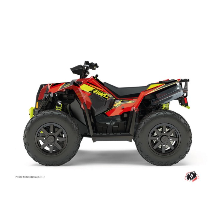 Kit Déco Quad Visor Polaris Scrambler 850-1000 XP Rouge Jaune (2015-2