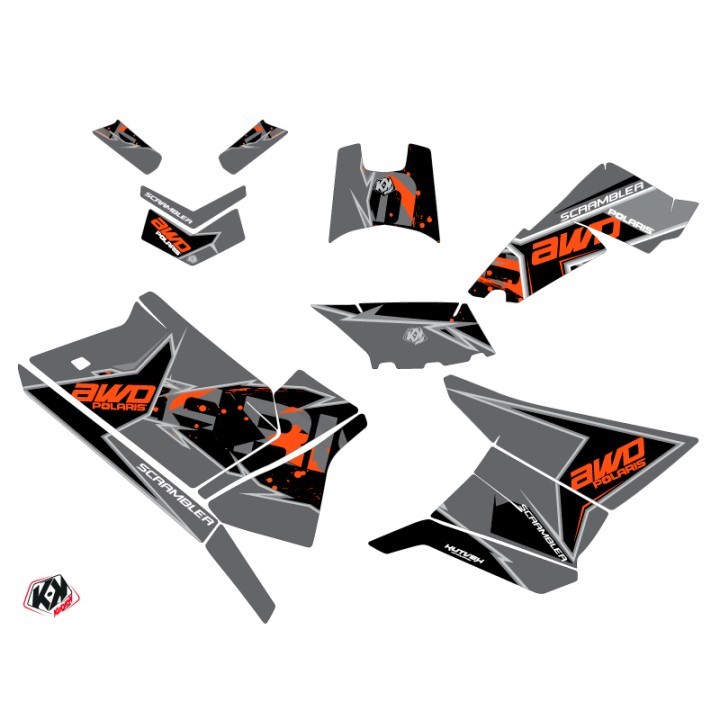 Kit Déco Quad Visor Polaris Scrambler 850-1000 XP Noir Orange (2015-2