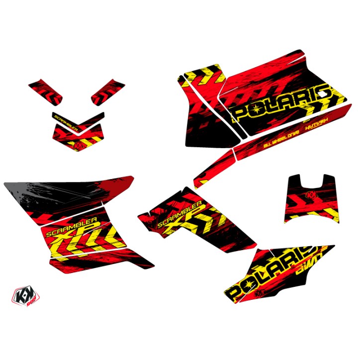 Kit Déco Quad Lifter Polaris Scrambler 850-1000 XP Rouge Jaune (2015-