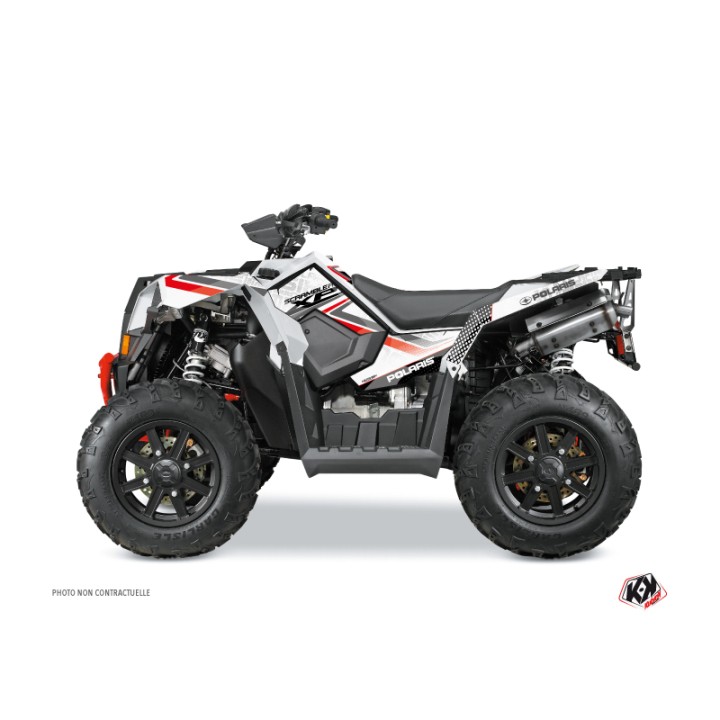 Kit Déco Quad Rock Polaris Scrambler 850-1000 XP Blanc Rouge (2015-20