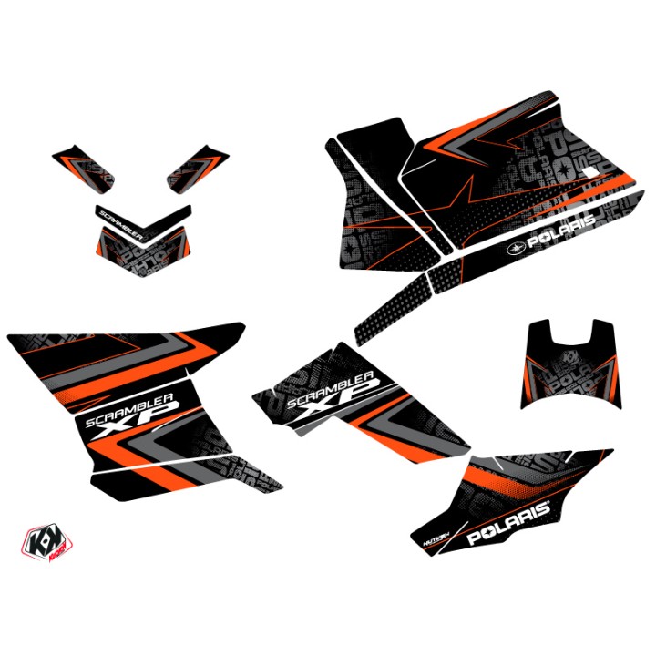 Kit Déco Quad Rock Polaris Scrambler 850-1000 XP Noir Orange (2015-20