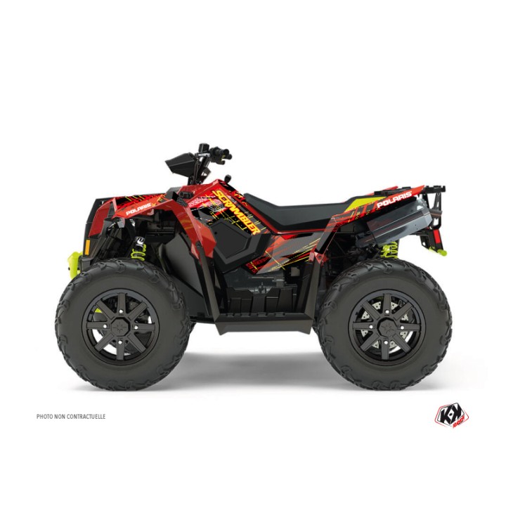 Kit Déco Quad Blade Polaris Scrambler 850-1000 XP Rouge Jaune (2015-2