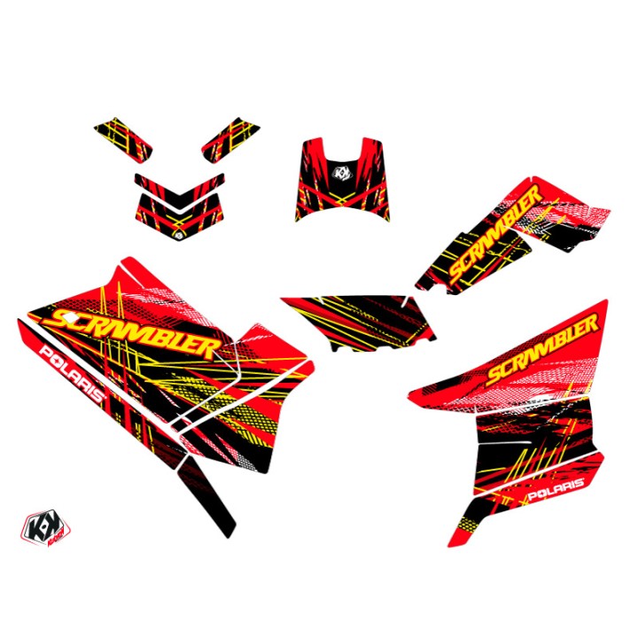 Kit Déco Quad Blade Polaris Scrambler 850-1000 XP Rouge Jaune (2015-2