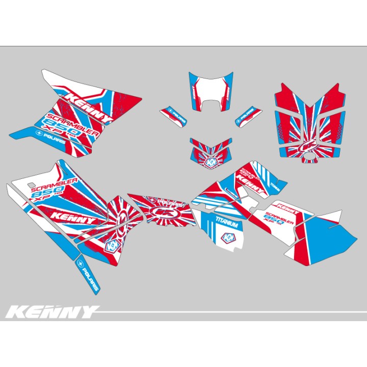 Kit Déco Quad Kenny Polaris Scrambler 850-1000 XP Patriot FULL (2015-