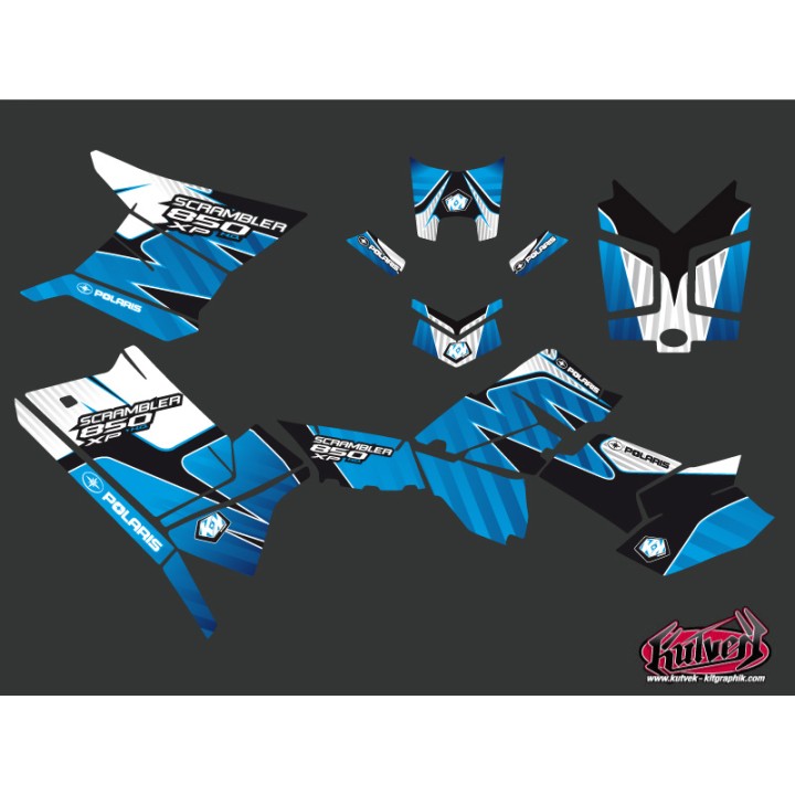 Kit Déco Quad Factory Polaris Scrambler 850-1000 XP Bleu FULL (2015-2