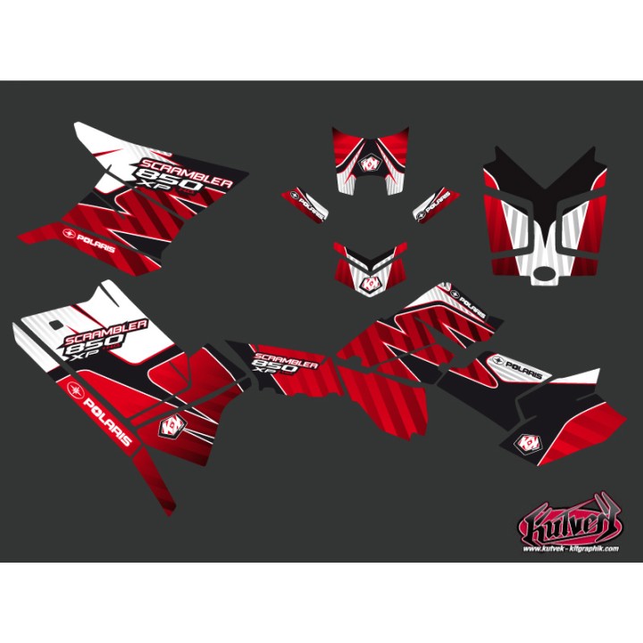 Kit Déco Quad Factory Polaris Scrambler 850-1000 XP Rouge FULL (2015-