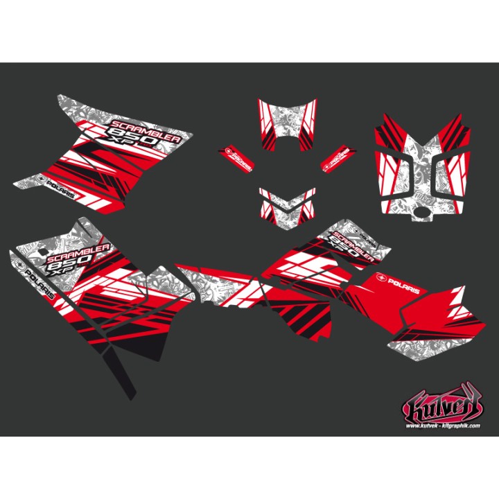 Kit Déco Quad Spirit Polaris Scrambler 850-1000 XP Rouge FULL (2015-2