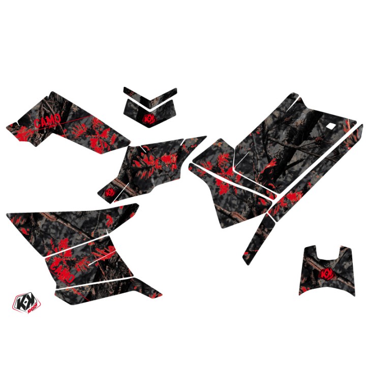 Kit Déco Quad Camo Polaris Scrambler 850-1000 XP Noir Rouge (2015-201