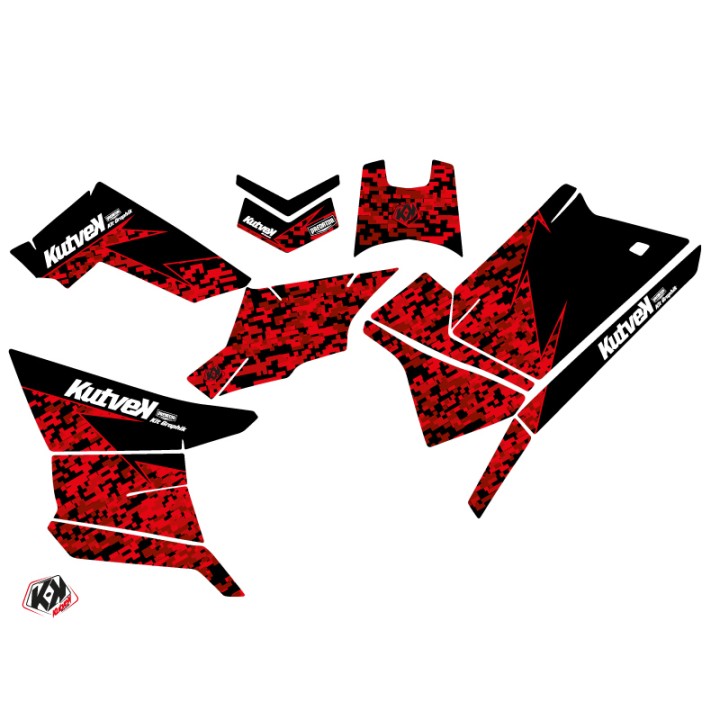 Kit Déco Quad Predator Polaris Scrambler 850-1000 XP Rouge Noir (2015