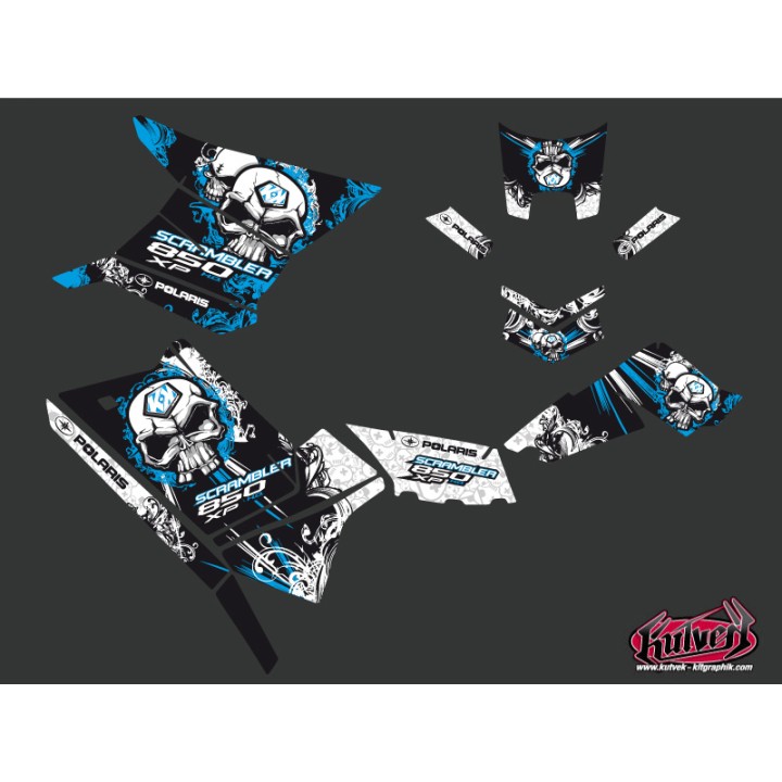 Kit Déco Quad Trash Polaris Scrambler 850-1000 XP Noir Bleu (2015-201