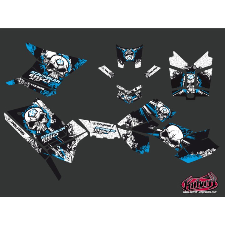 Kit Déco Quad Trash Polaris Scrambler 850-1000 XP Noir Bleu FULL (201