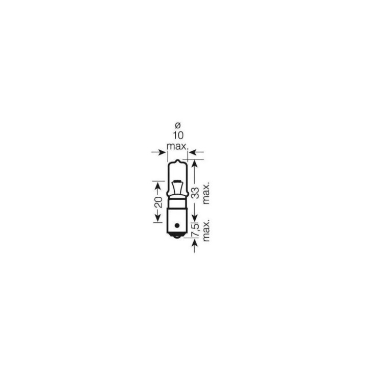 Ampoule 1 fil - 12V 21W Bay9s Plot Decalé