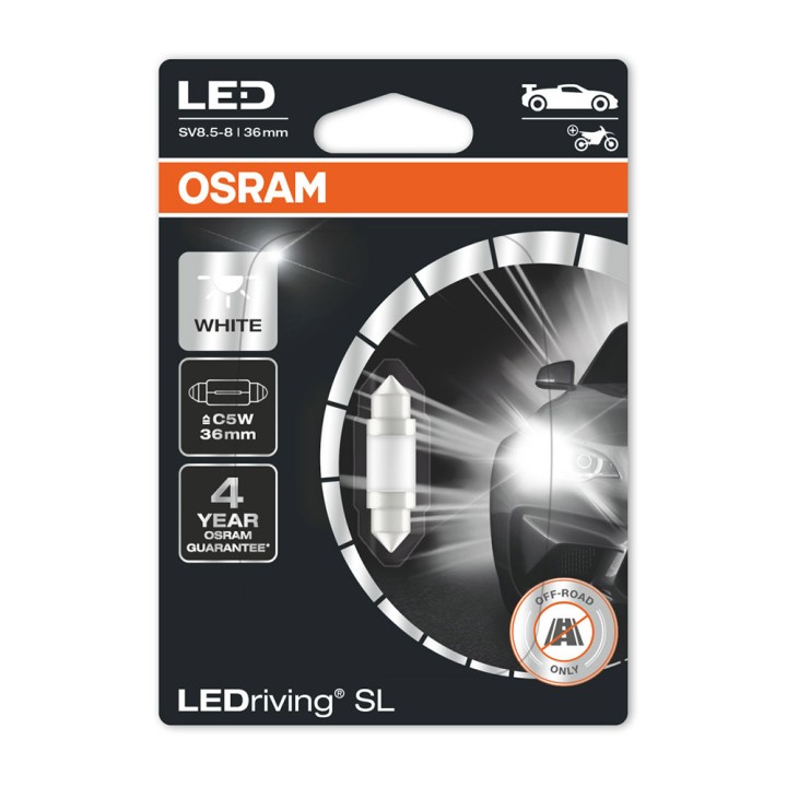 Ampoule Navette LED - 12V 1W Sv8.5-8 - Blister 1 ampoule