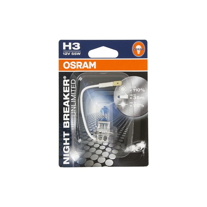 Ampoule H3 Night Breaker - 12V 55W Pk22s - Blister 1 ampoule