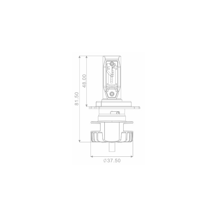 Ampoule H4 LED + Ballast - 16W/2200 Lumens (Code/Phare)