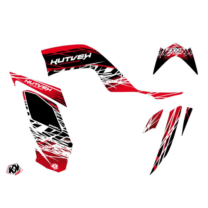 Kit Déco Quad Eraser Yamaha 700 Raptor Rouge Blanc (2006-2012)