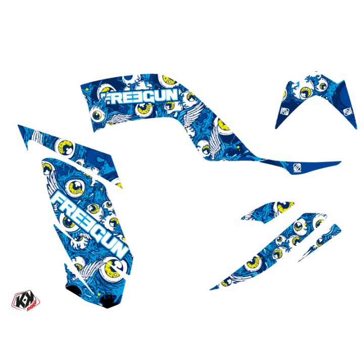 Kit Déco Quad Freegun Eyed Yamaha 700 Raptor Bleu (2006-2012)