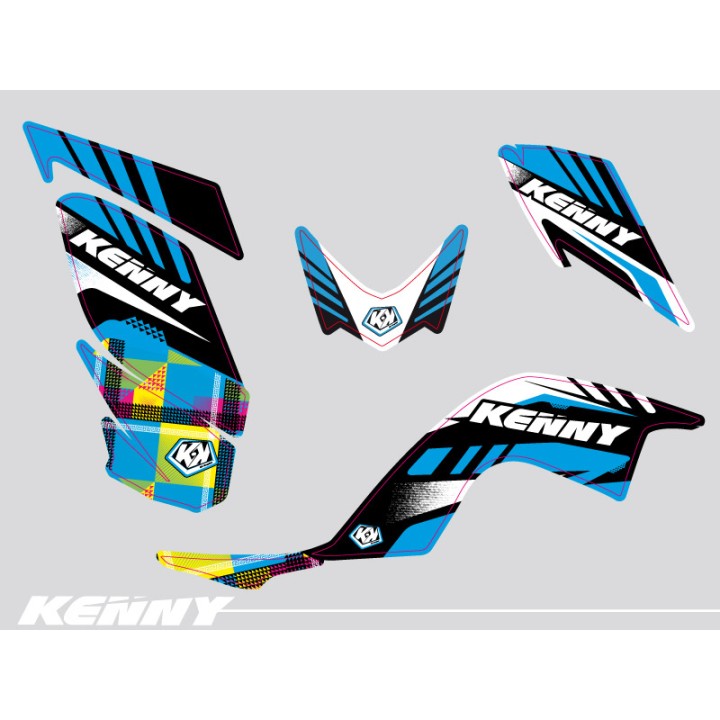 Kit Déco Quad Kenny Yamaha 700 Raptor Bleu (2013-2023)