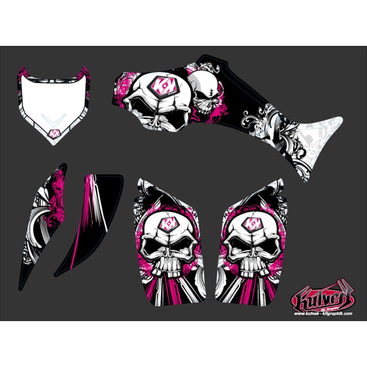 Kit Déco Quad Trash Yamaha 350-450 Wolverine Noir Rose (2006-2009)