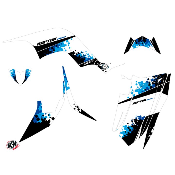 Kit Déco Quad Hangtown Yamaha 90 Raptor Bleu (2009-2023)