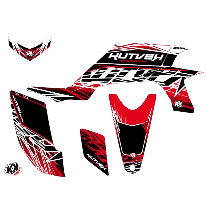 Kit Déco Quad Eraser Yamaha 450 YFZ Rouge Blanc (2012-2013)