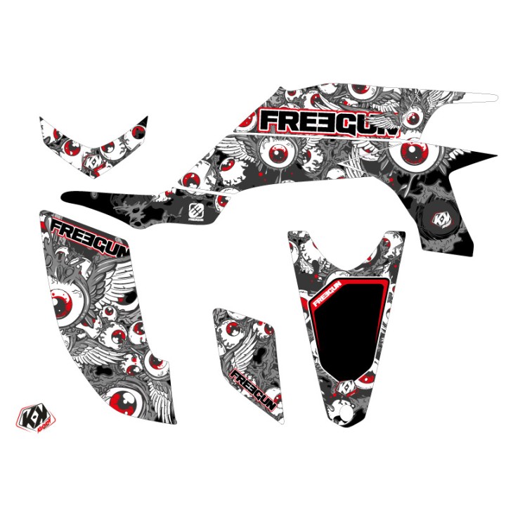 Kit Déco Quad Freegun Eyed Yamaha 450 YFZ Rouge (2012-2013)