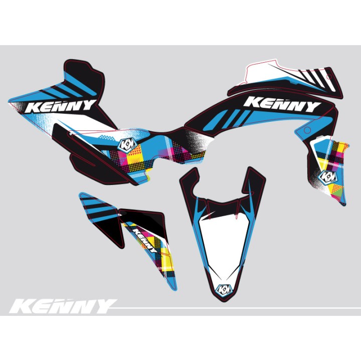 Kit Déco Quad Kenny Yamaha 450 YFZ R Bleu (2009-2013)