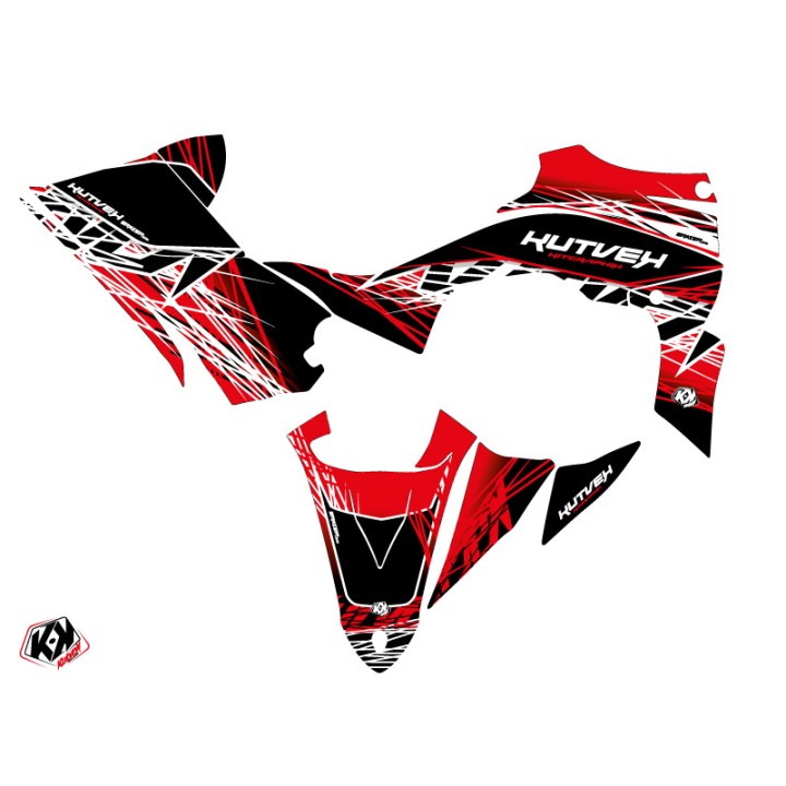 Kit Déco Quad Eraser Yamaha 450 YFZ R Rouge Blanc (2009-2013)