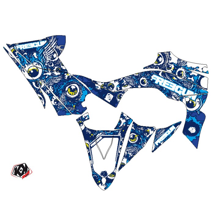 Kit Déco Quad Freegun Eyed Yamaha 450 YFZ R Bleu (2009-2013)