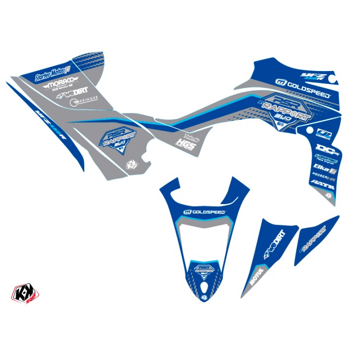 Kit Déco Quad Replica By Rapport K20 Yamaha 450 YFZ R Bleu Gris (2009