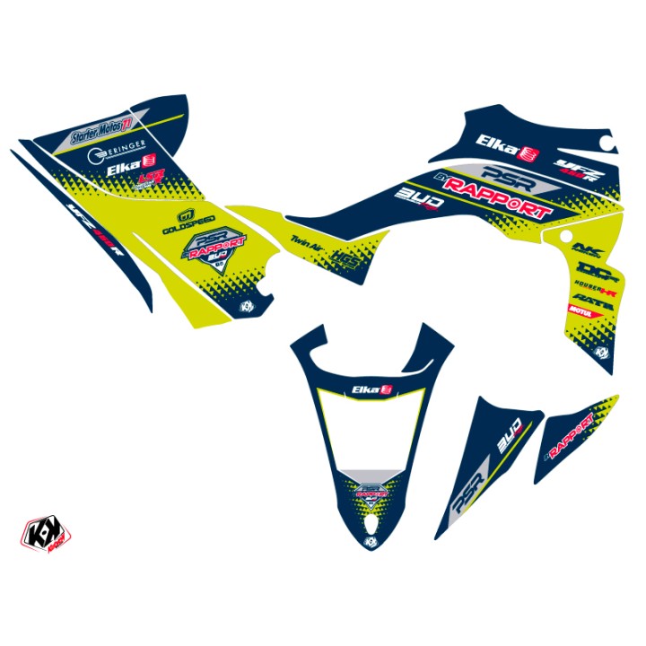 Kit Déco Quad Replica By Rapport K20 Yamaha 450 YFZ R Bleu Jaune (201