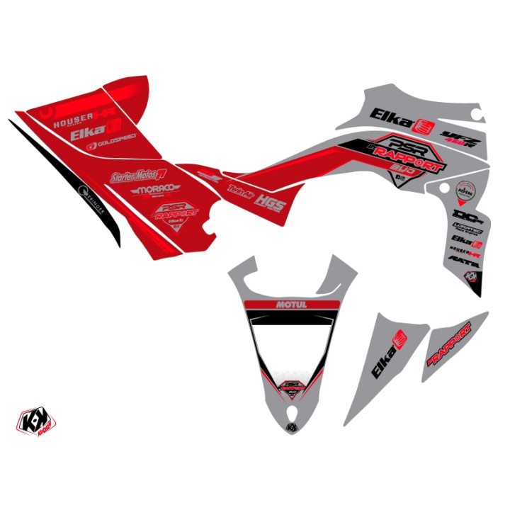 Kit Déco Quad Replica By Rapport K20 Yamaha 450 YFZ R Gris Rouge (201