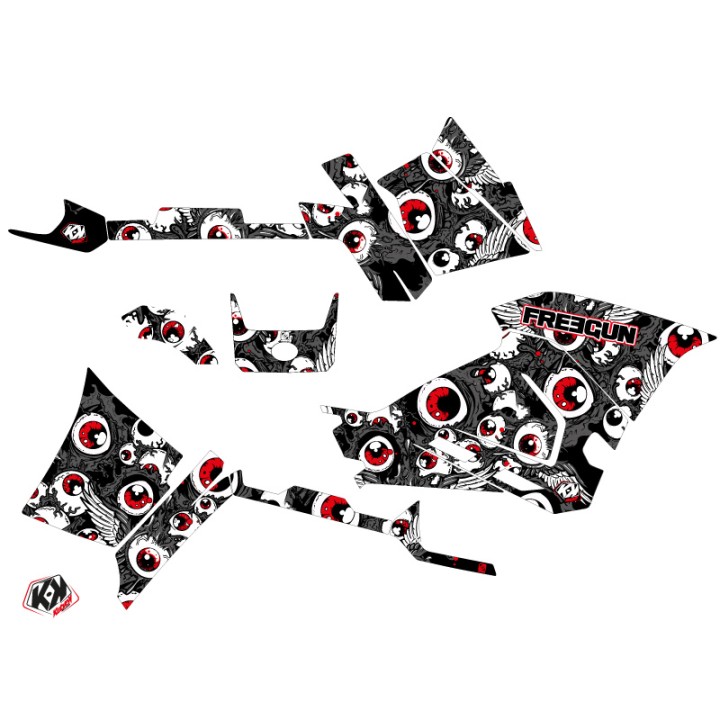 Kit Déco Quad Freegun Eyed Polaris 570 Sportsman Forest Gris Rouge (2